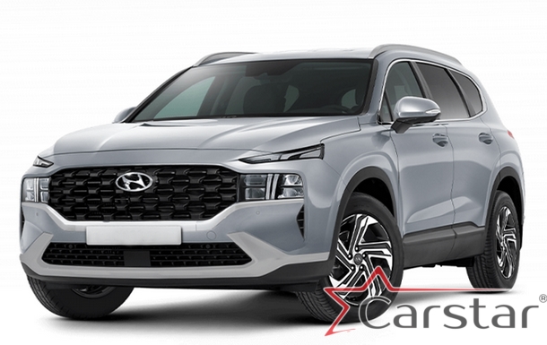 Двухслойные коврики EVA для Hyundai Santa Fe IV рестайл 3 ряда (2020->)